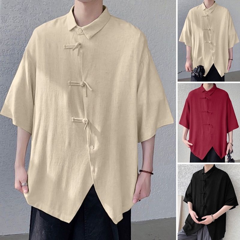 Cheongsam Pria crincle oversize