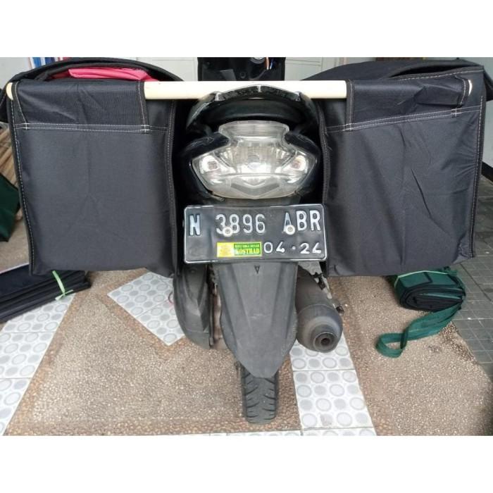Tpo Tas Motor Tebal Jumbo Kanvas Terpal Tali Samping Tas Bagasi Kurir
