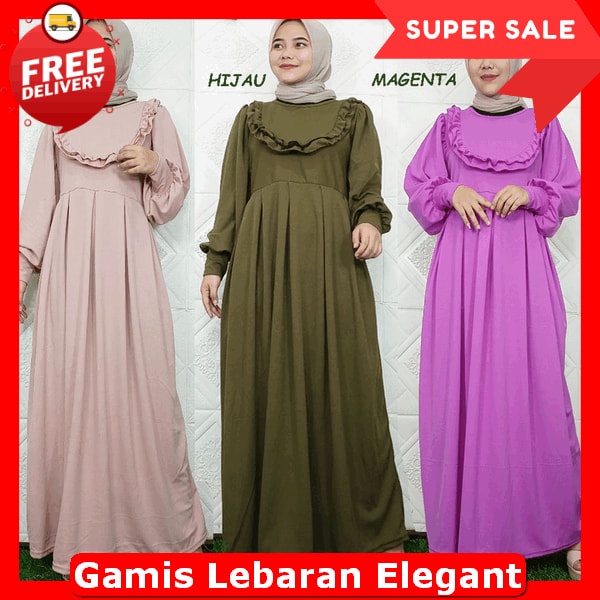 Gamis Bahan Ceruti Premium Terbaru Gsmis Remaja Idul Fitri 2024 Baju Busana Muslim Wanita Gamus Cewe