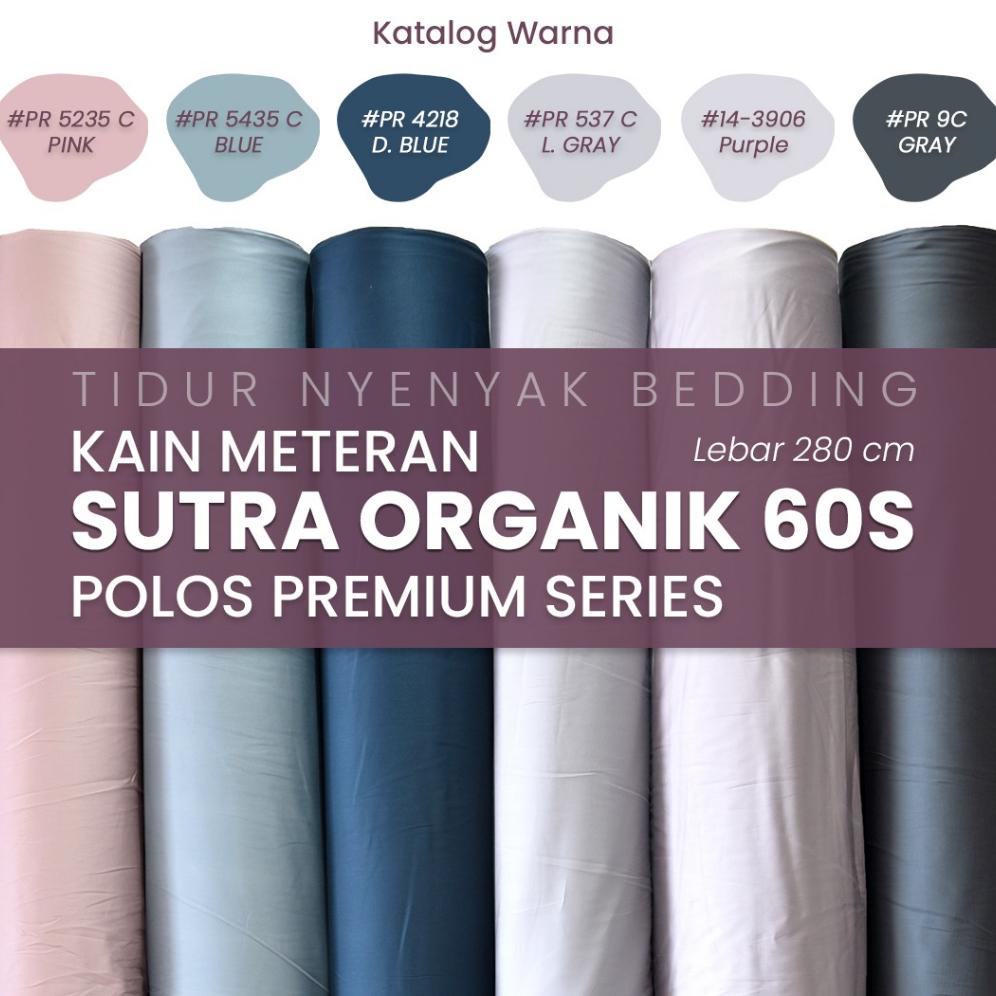 Promo Kain Sutra Bamboo 60S Polos Warna Warni White Putih Black Sage Green Blue Grey Kain Sprei Mete