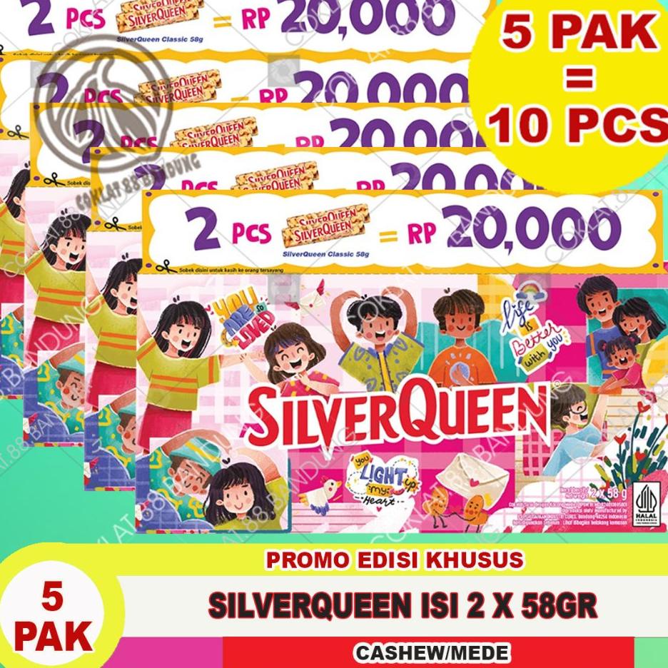 

Sierqueen 58Gr 1 Box Isi 10 Pcs, Coklat Sier Queen 58 Gram 1 Dus 10 X 58 Gr Cokelat Mede Almond