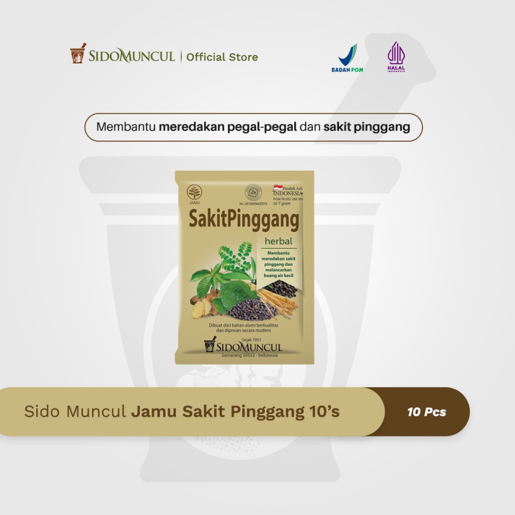 

Sido Muncul Jamu Sakit Pinggang 10's - Nyeri Pinggang & Sendi