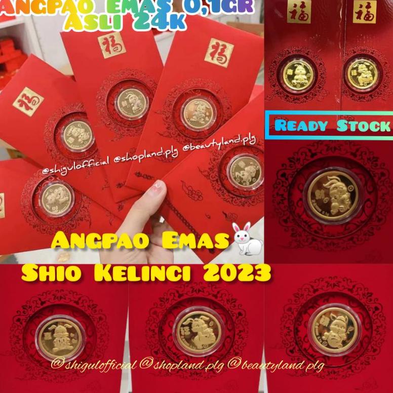 

New Stok Angpao Gold 24K 0,1Gr Emas Asli Angpao Emas Kelinci Rabbit 2023 Imlek Au999 Sertifikat Terlaris