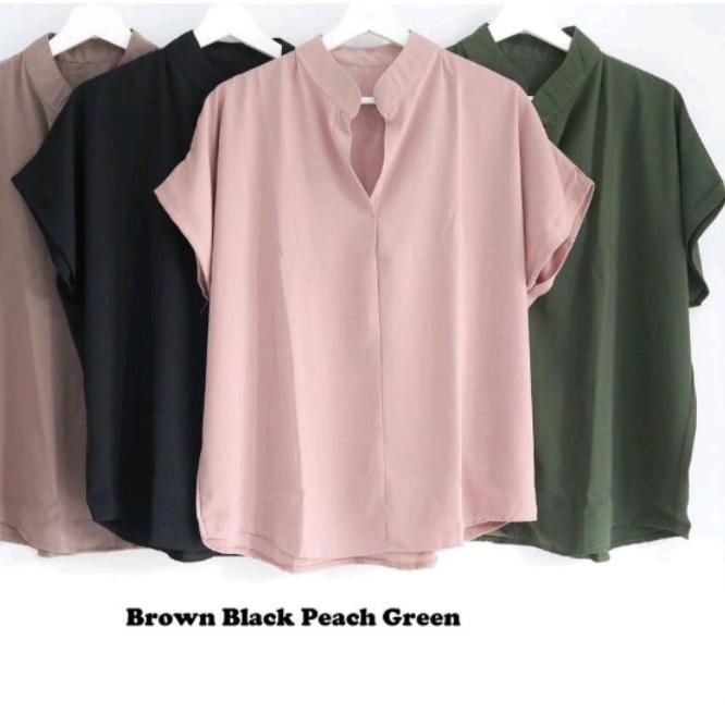 New,, Blouse Wanita Lengan Pendek Polos Baju Atasan Wanita Jumbo
