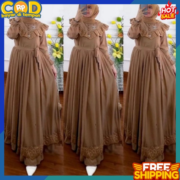 Pakean Dress Simple Elegant Juba Driss Bahan Tebal Murah Dreas Branded Kekinian Ghamis Terbaru 2024 