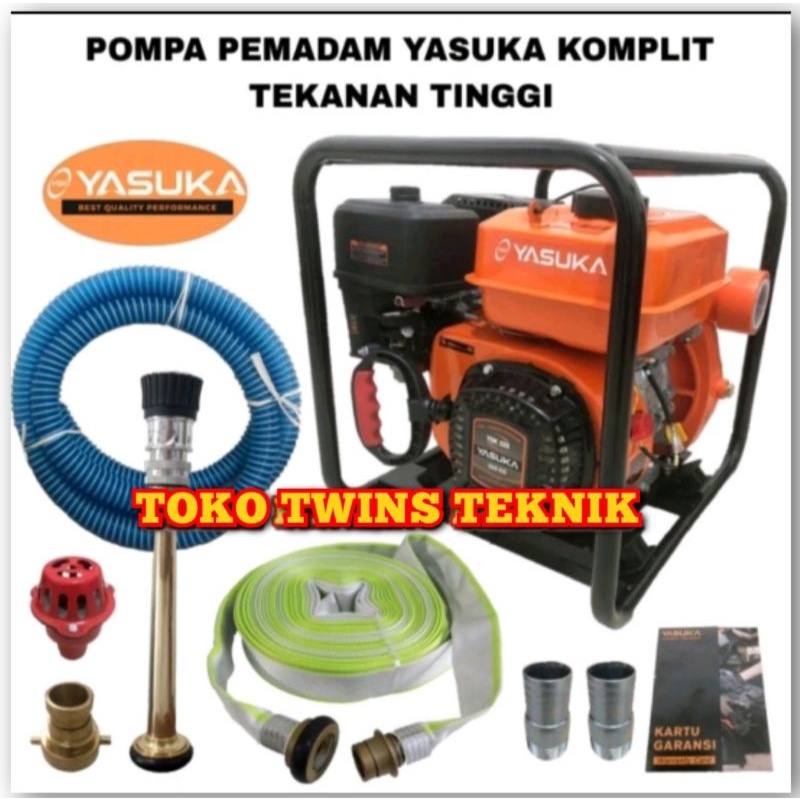 PAKET POMPA PEMADAM JET NOZLE SIAP PAKAI MESIN 8 HP BENSIN