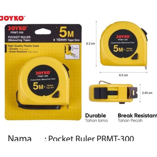 

Diskon !!! Januari Termurah Meteran Tanah / Pocket Ruler Measuring Tape Joyko 5 M Prmt-300 - Siap Kirim