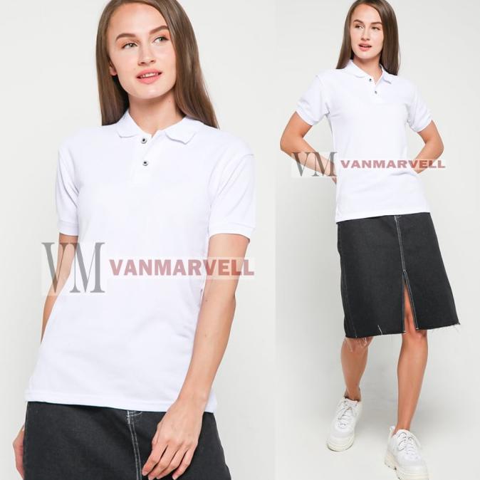 Kaos Polo Shirt Polos Putih - Kaos Polos Berkerah Putih