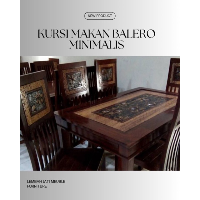 set makan balero kayu jati | kursi makan modern