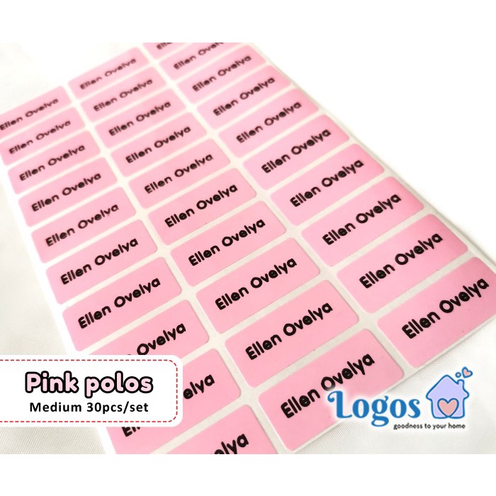 

TERLARIS Pink Gradasi MEDIUM Label nama waterproof Sticker polos glossy online