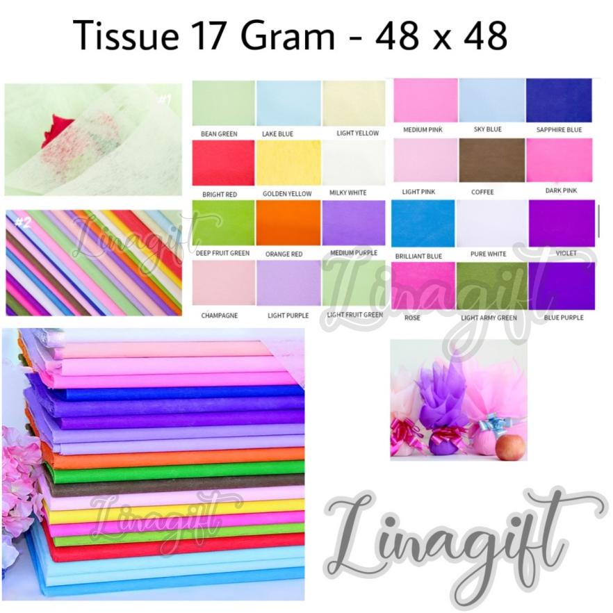 

Ready!!!(COD) ( Ecer 1 Lembar ) TISSUE 17 GRAM - KERTAS BUNGA COTTON PAPER TISSUE TISU FLOWER PAPER / FLOWER WRAPPING BUKET BUNGA PUTIH CREAM WHITE MAROON BLACK YELLOW