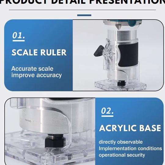 Kamolee Trimmer Brushless Cordless Mesin Profil Router Ukir Kayu Arival