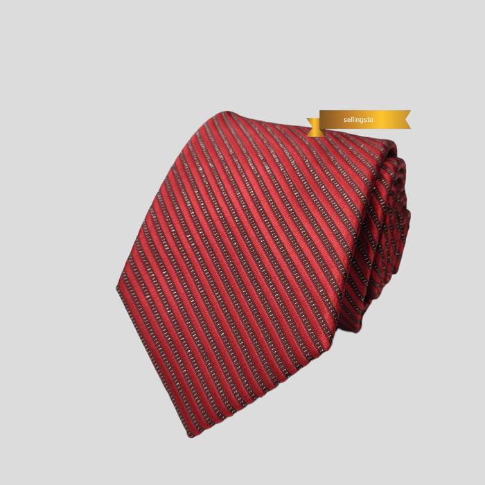 BISA COD - DASI PRIA DASI FORMAL MERAH MAROON DASI PANJANG KWALITAS PREMIUM