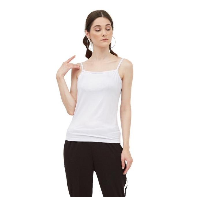 Grosir Singlet Polos Wanita Tank Top Tali - Putih