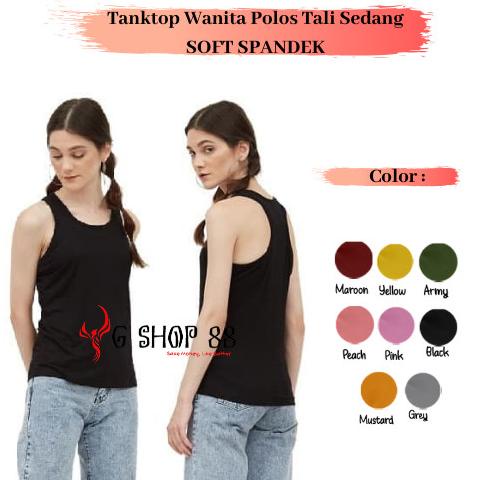 Grosir,, Tanktop Wanita Polos Tali Soft Spandex Singlet Kaos Dalam Cewek - Navy