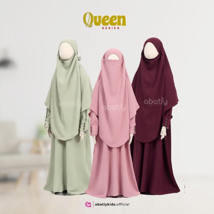 BISA COD - ABATIY - QUEEN SERIES FRENCH KHIMAR GAMIS SET ANAK PEREMPUAN (99)