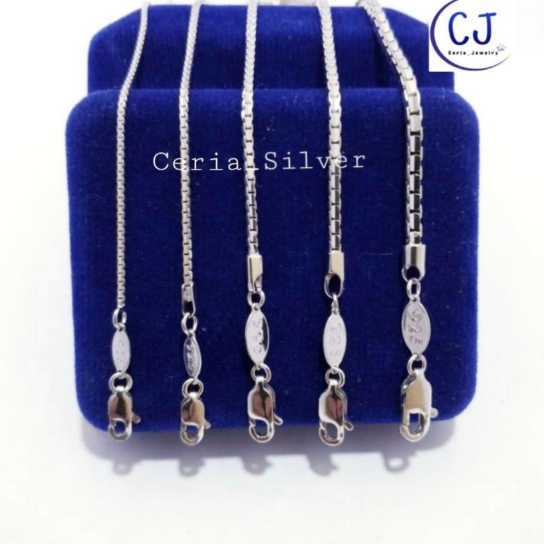 Keajaiban Toko Online Kalung Perak Pria Wanita Silver Asli 925 Lapis Emas Putih Italy Santa - Kalung