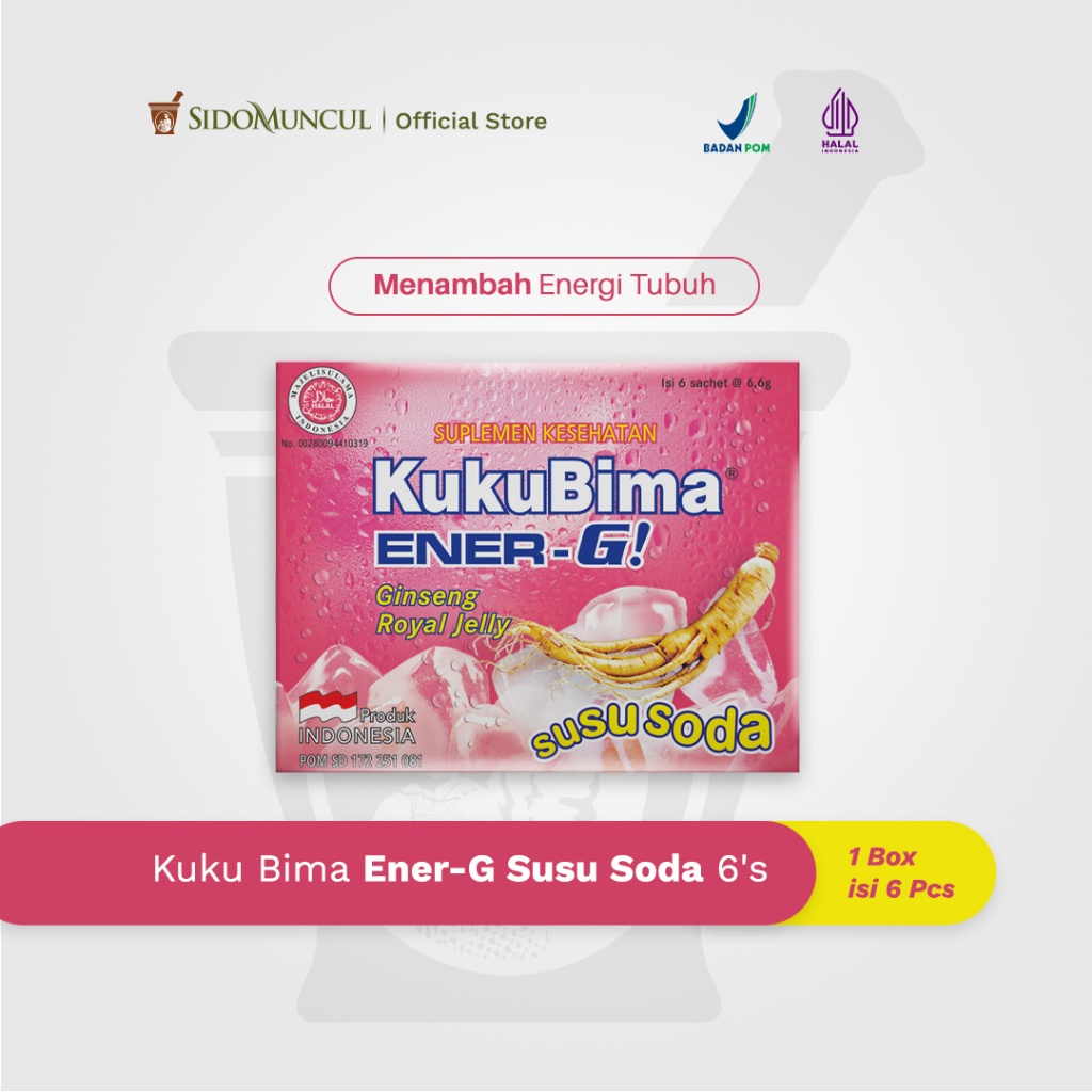 

Kuku Bima Ener-G Susu Soda 6's - Minuman Berenergi Penambah Stamina