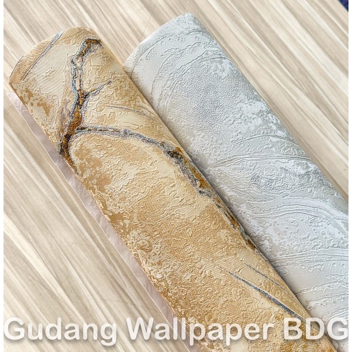 Promo Wallpaper Vinyl Dinding Premium Marmer Abu Putih Hitam Bertekstur