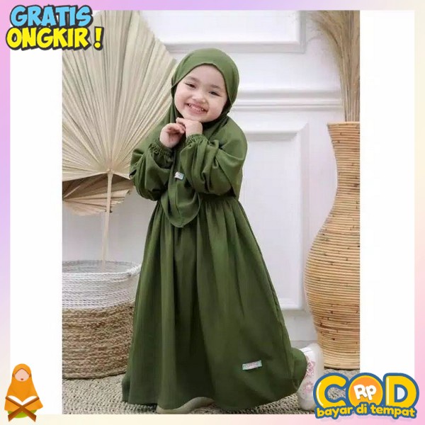 Ganis Bocil Perempuan Hari Raya Jubah Kids Cewe Terkini Juba Gasmis Modern Bju Ank Tpa Ngaji Bj Musl