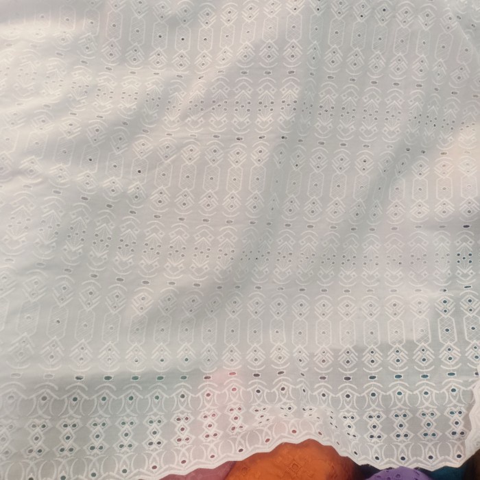 Bahan Baju Gamis Kain Katun Import Bordir Ready