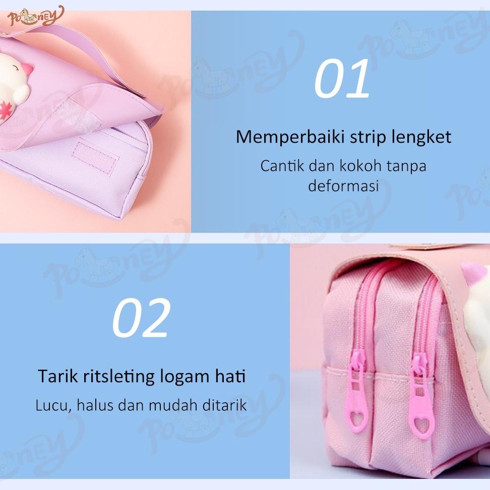 

Terlaris! Poney Kotak pensil anak perempuan dekompresi lembut Tempat pensil anak berkapasitas besar Squishy pencil case anti air Termurah
