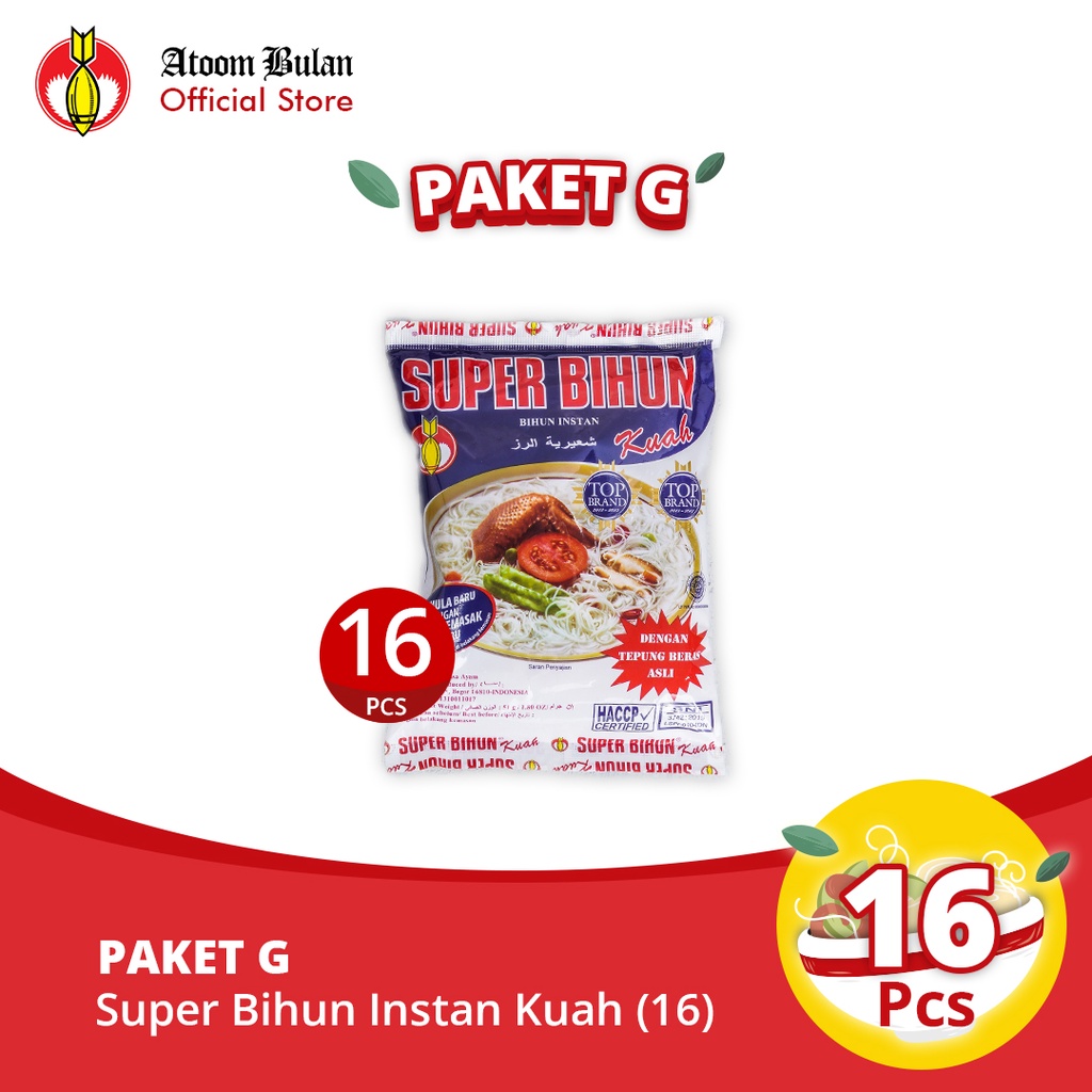 

Paket G - Super Bihun Kuah (16 pcs)