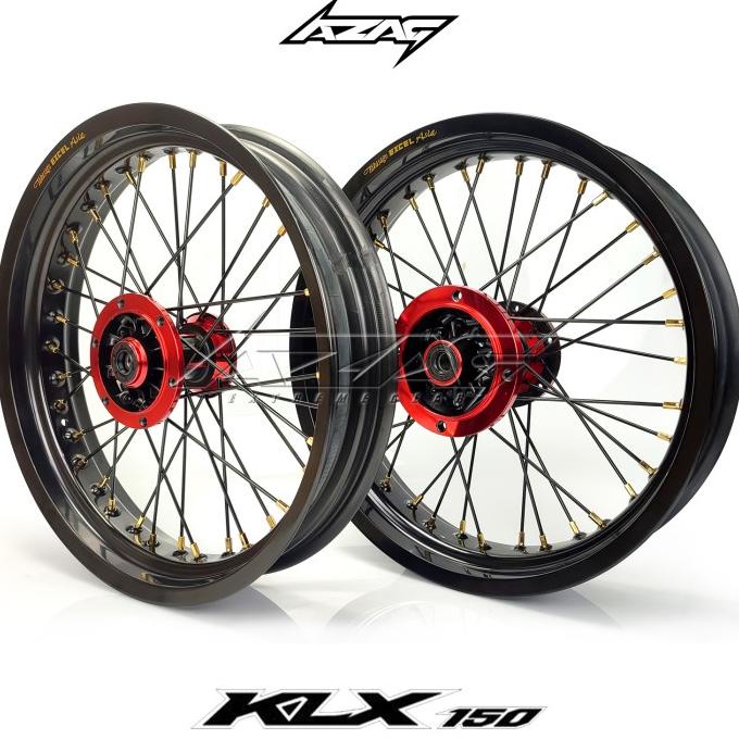 velg set motor kawasaki klx ring 17 modif supermoto excel scarlet gass
