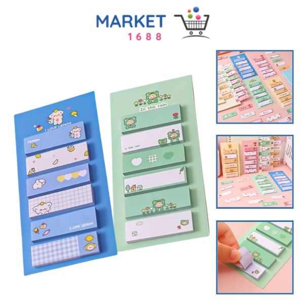

Market1688 Sticky Notes Lucu 6IN1 Tempelan Kertas Catatan 120 Lembar Notes Kertas Tempel Karakter Bear Frog Girl Pembatas Buku Cute Imut Penanda Buku Memo Stick Stationery Memo Pad Convenience Cute 6 IN 1