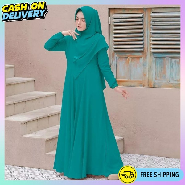 Gemis Syarii Set Plus Jilbab Gsmis Bonus Khimar Hija Panjang Gasmis Wanita Import Premium Gamis Syar