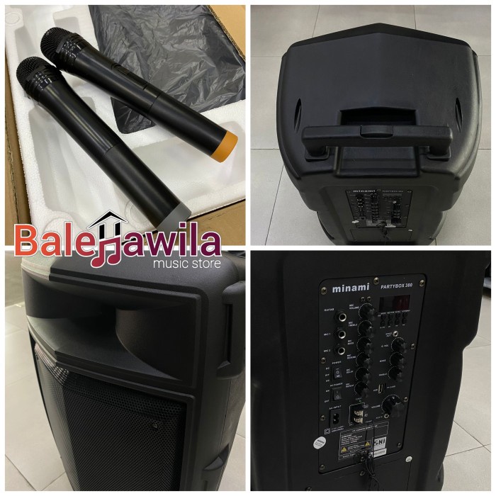 PROMO SPEAKER MEETING SPEAKER MINAMI PORTABLE PARTYBOX 380 15INCH PLUS 2MIC #ORIGINAL