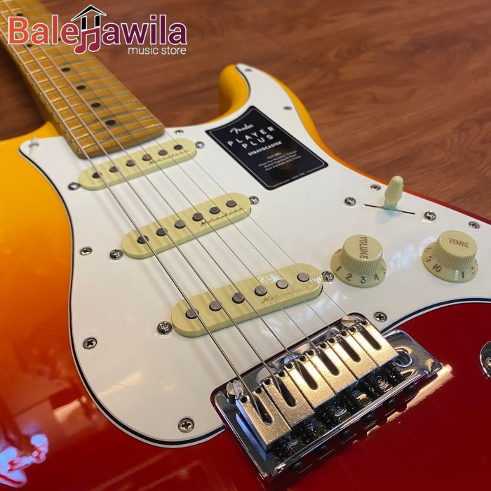 PROMO GITAR FENDER PLAYER PLUS STRATOCASTER MAPLE FB TEQUILA SUNRISE #ORIGINAL
