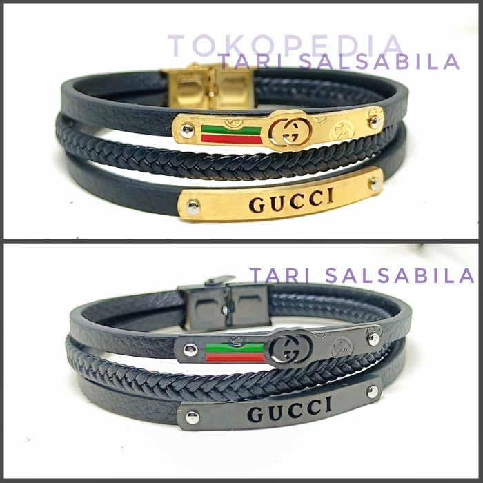Gelang - Gelang Kulit Gucci Pria Super Mewah