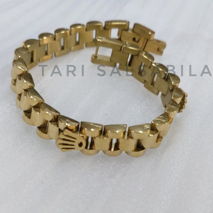 Gelang - Gelang Rolex Titanium Pria Wanita Elegan Rantai Full