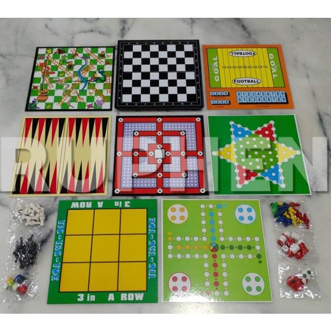 Magnetic Board Games 9 In 1 - Catur, Ular Tangga Ludo, Halma, Cheers, Dan Lain-Lain