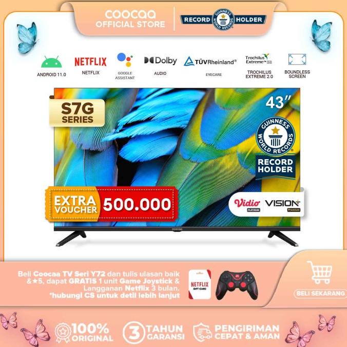 COOCAA TV 43 INCH - ANDROID 11 - Digital TV - 5G WIFI (COOCAA 43S7G)