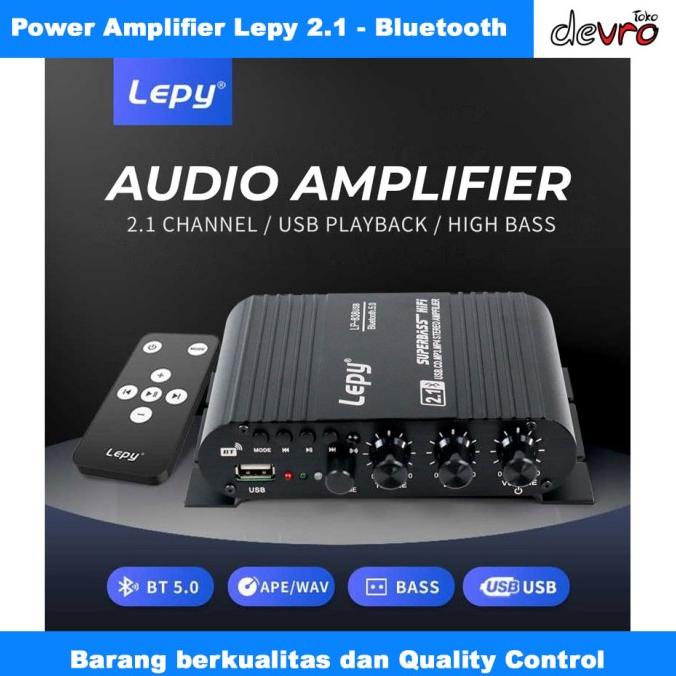 Audio Amplifier 2.1 Bluetooth Subwoofer Bass USB HiFi Sound Booster