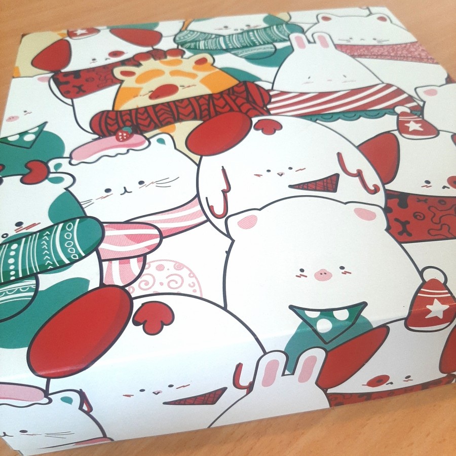 

5 pcs dus kue box cake kardus motif cute colorful size 22 x 22 x 7 cm