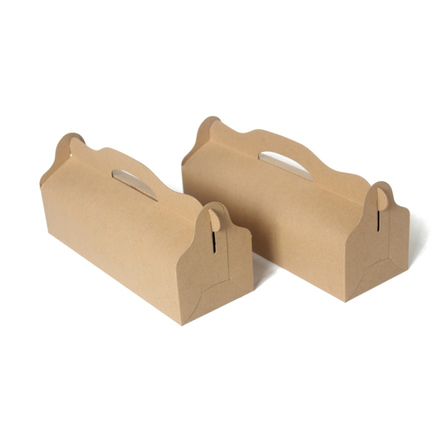 

10 pcs gable box dus coklat polos kemasan bolu size 30 x 10 x 7 cm
