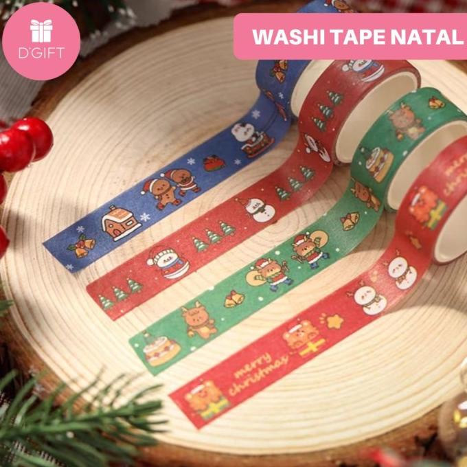 Washi Tape Selotip Natal Toples Christmas Isolasi Topples Kue Kering