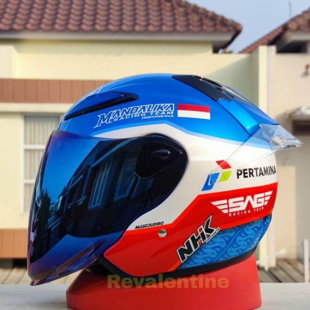 Nhk R6 X Mandalika Lited Edition Paket Ganteng | Helm Half Face Special Pertana Racing Team Moto Gp 