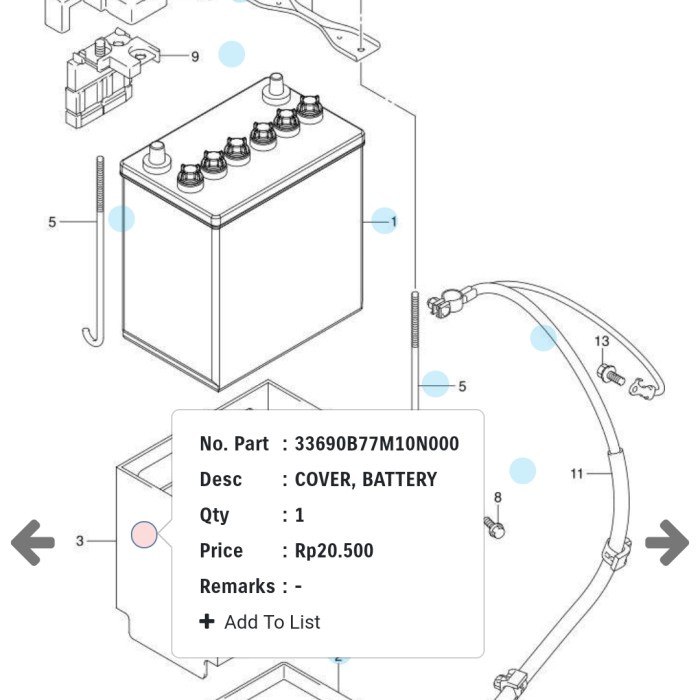 Cover Battery Aki Ertiga Asli Sgp Kode He335