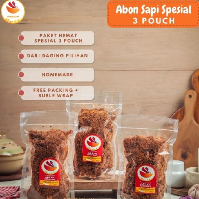 

Abon Sapi Arsya Spesial 3 Pouch