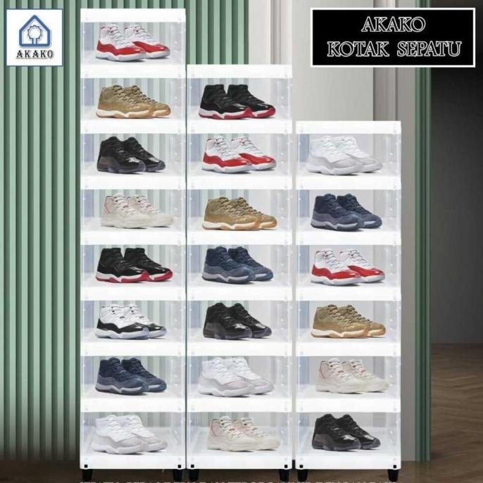 Rak Sepatu Plastik Akako Lemari Plastik Bening Kotak Sepatu Akako Enambukuku