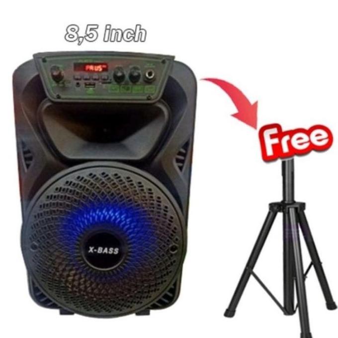 Speaker Bluetooth Fleco F8805 Bonus Stand Speaker Mic Karaoke/Speaker Yunsabell