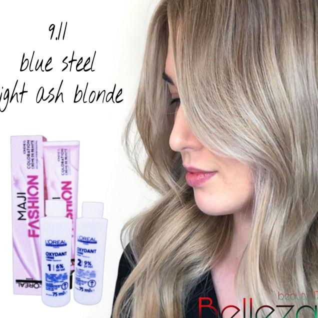 loreal maji fashion 9.11 majifashion hair color light ash blonde siap proses
