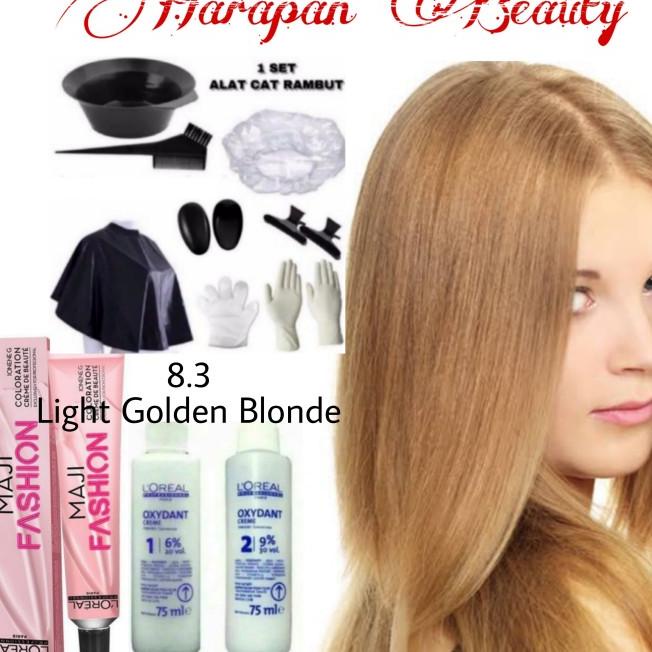 Light golden blonde, majirel / majifashion maji fashion 8.3 siap proses