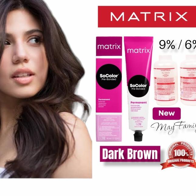 Matrix socolor 3.0 dark brown cat pewarna rambut + oxydant Kode 093