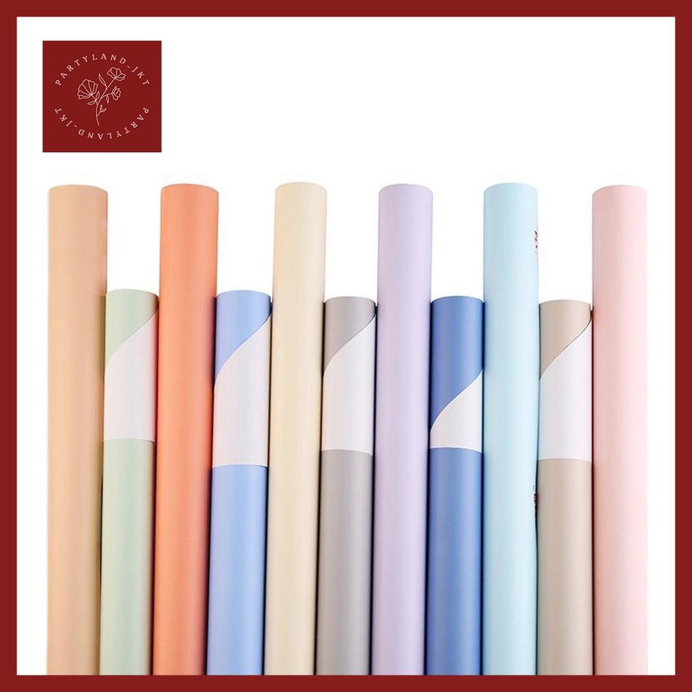 

BI Color White Cellophane Flower Wrapping Paper Waterproof Paper Kerts Buket Bunga Korean Wrapping Florist Material Hand Bouquet Kertas Bunga