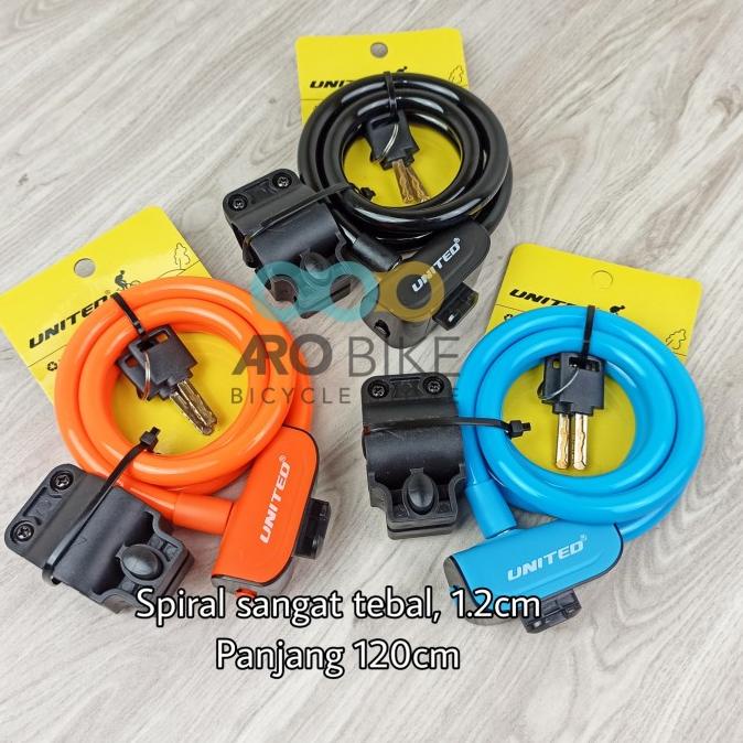 Gembok Kunci Pengaman Sepeda Helm Motor United Ks 515 Kunci Spiral